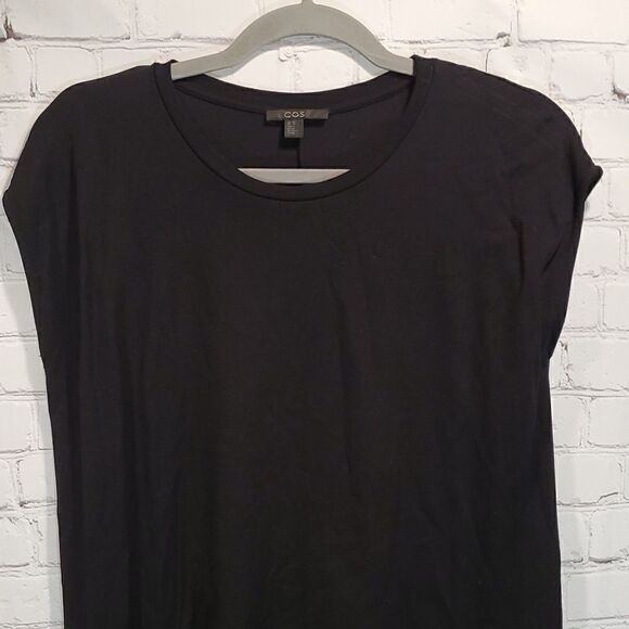 COS black shirt dress with layered front - Picture 2 of 7